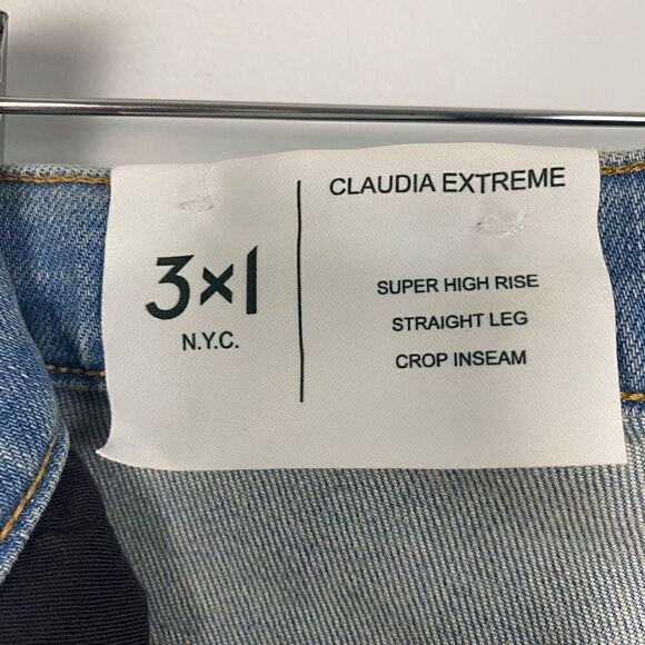 3x1 Claudia Extreme High Kick Jeans Cropped Inseam in Reef - Picture 8 of 11